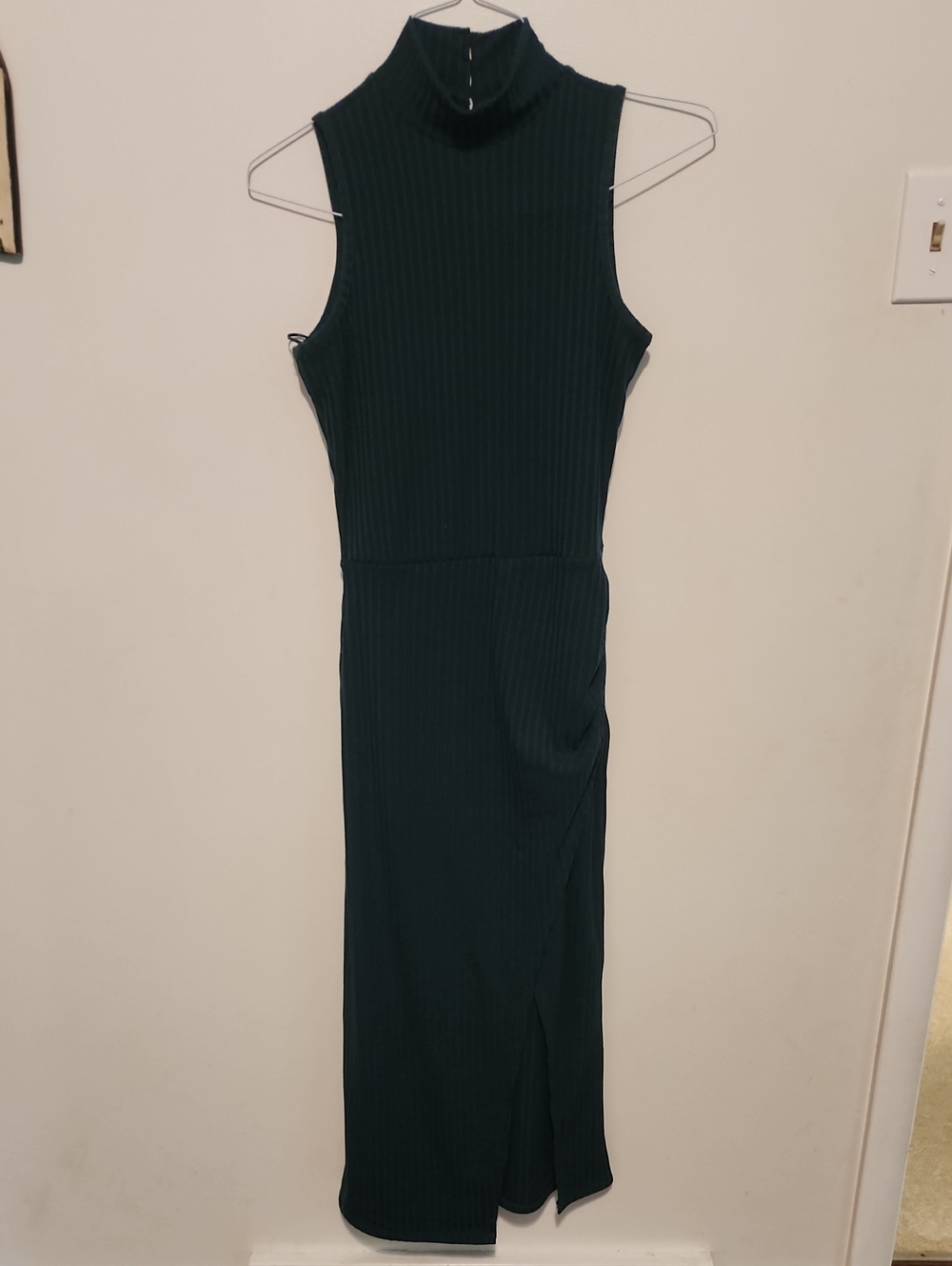 Rosie French Ribbed Mock Neck Midi Dress – Sleeveless – Women's